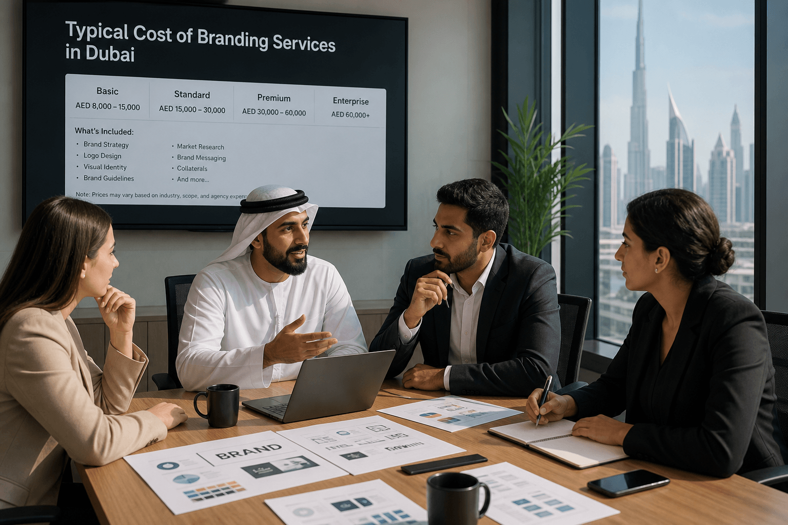 Typical cost of branding services in Dubai