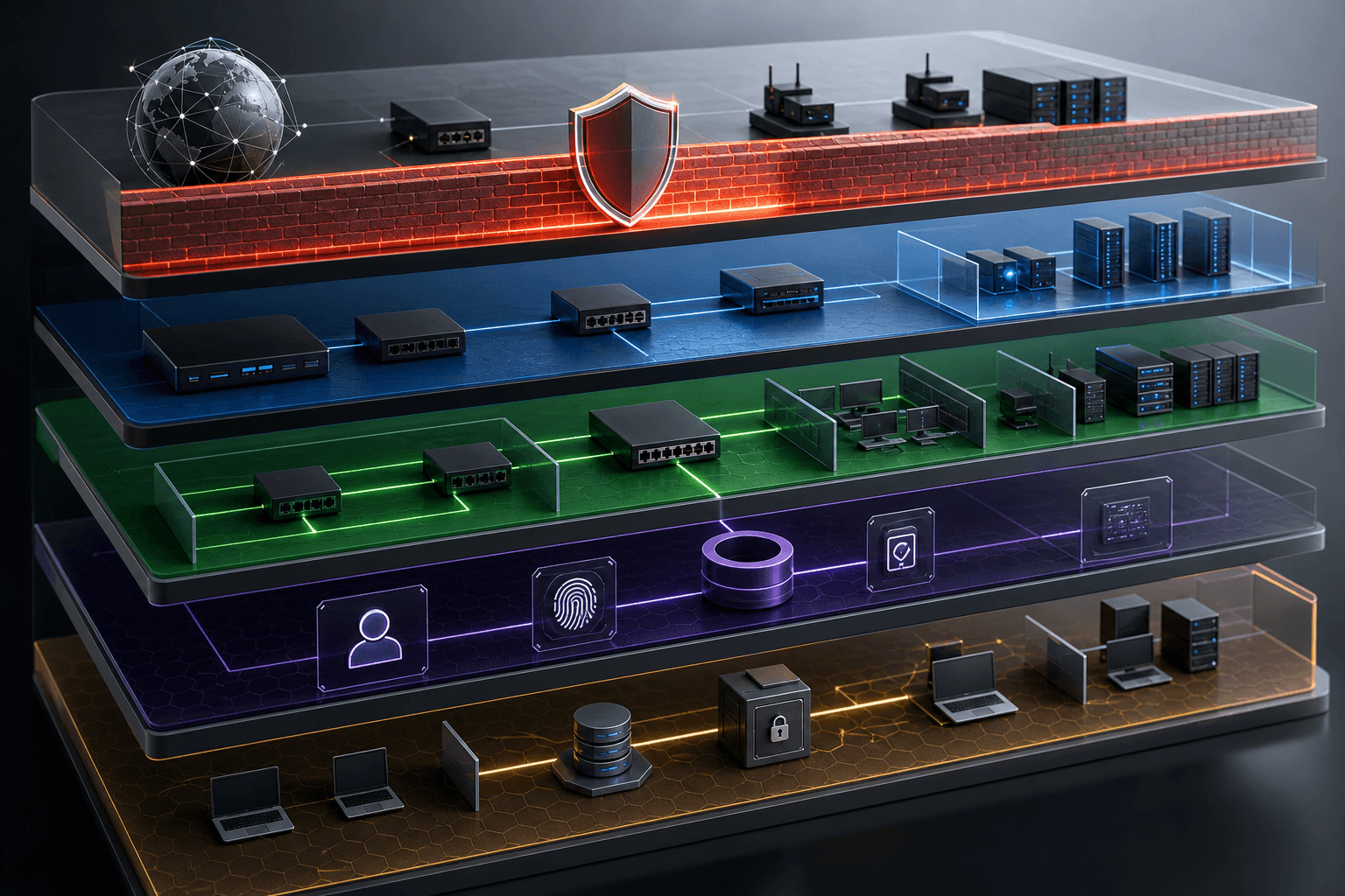 Layered network security with firewall IDS IPS SASE and secure VPN access