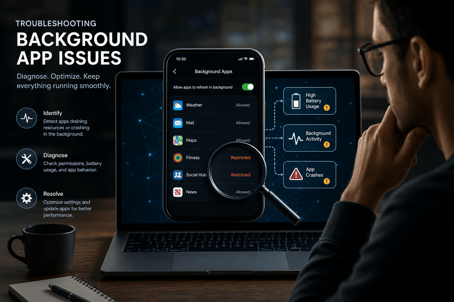 Troubleshooting Background Issues in Android App